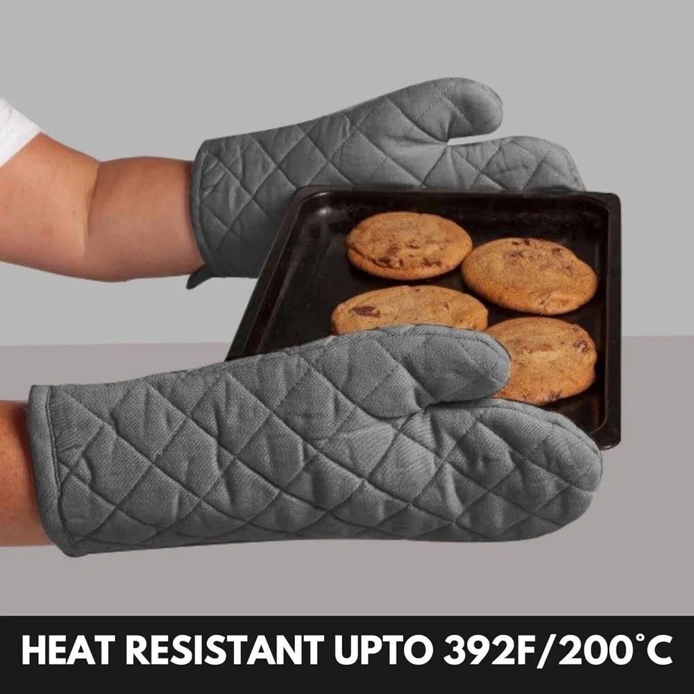 Softopia Cotton 4 piece set: 2 Cotton Oven Mitts & 2 Cotton Pot Holders;‎ Grey
